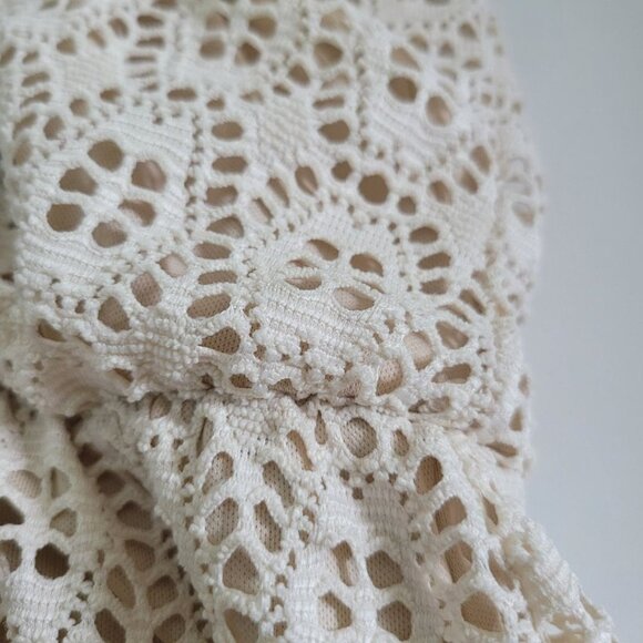Maurices Plus Dress Womens 2X Doily Eyelet Lace Sleeveless Beaded Sequin Beige‎ - Picture 13 of 16